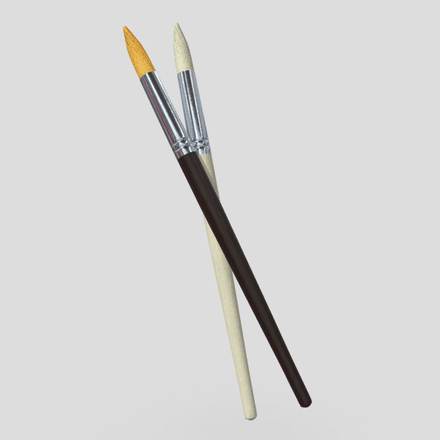 Paint Brush 4 - low poly PBR 3d model