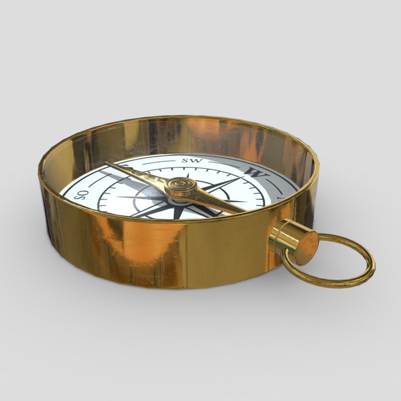 Compass - low poly PBR 3d model