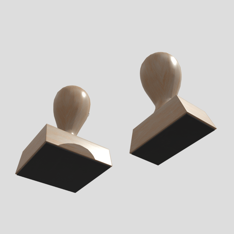 Rubber Stamp - low poly PBR 3d model