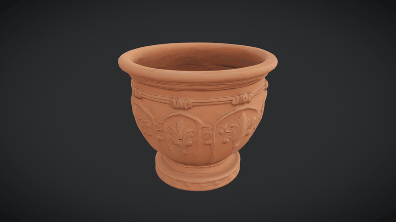 Terracotta Plant Pot 2 - low poly PBR 3d model