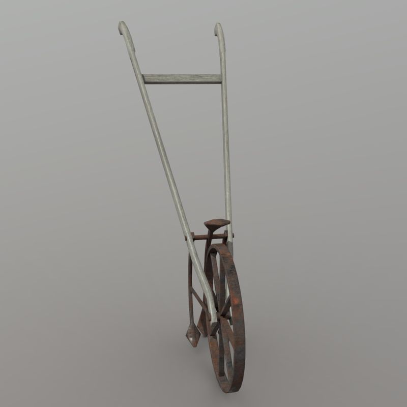 Cultivator - low poly PBR 3d model