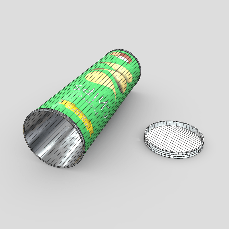 Potato Chips Tube 3 Open - low poly PBR 3d model