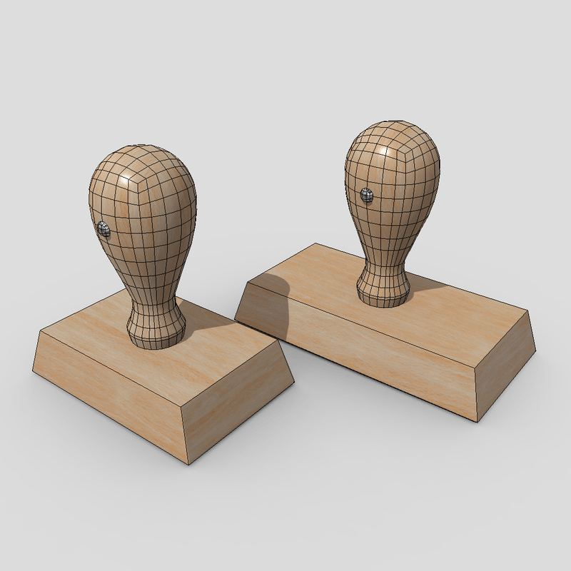 Rubber Stamp 2 - low poly PBR 3d model