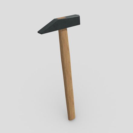 CC0 - Small Hammer - low poly PBR 3d model