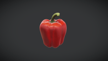 Bell Pepper - Red - low poly PBR 3d model