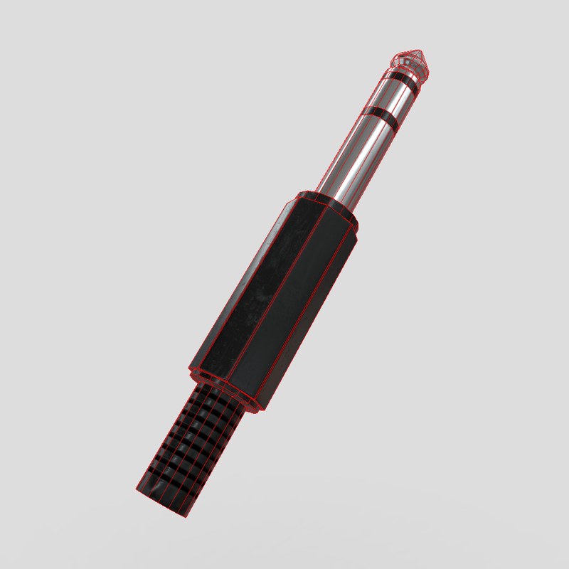 Jack Plug 2 - low poly PBR 3d model