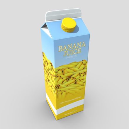 Banana Juice - low poly PBR 3d model