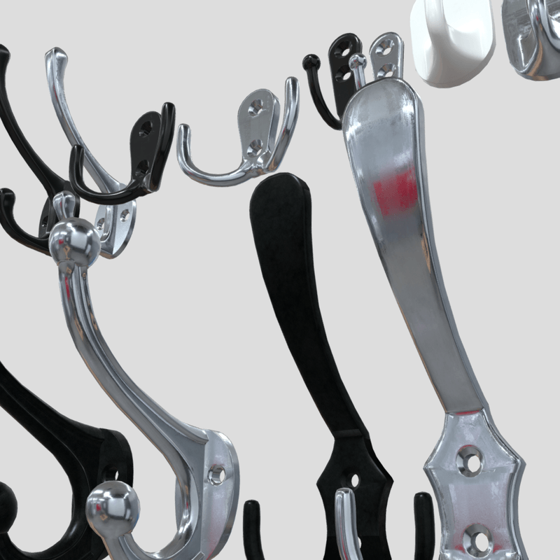 Coat Hook Pack - low poly PBR 3d model
