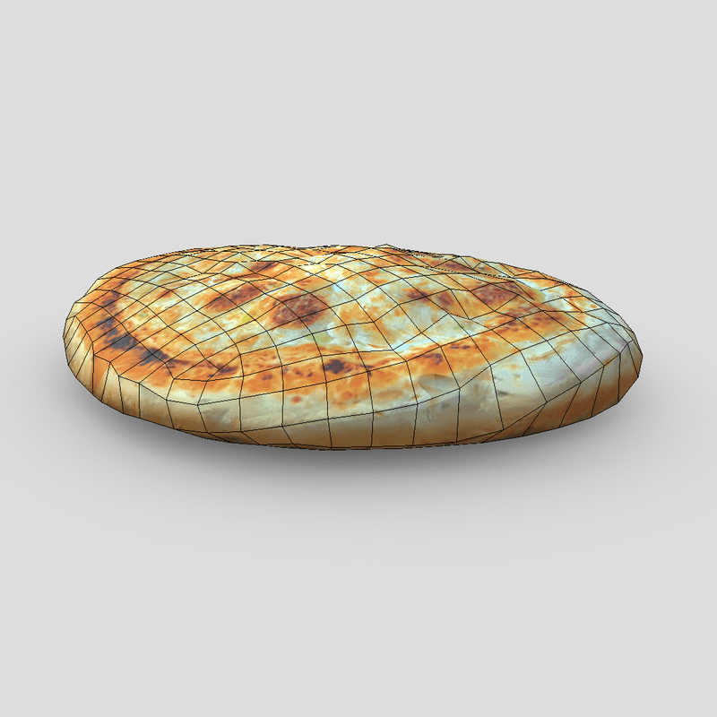 Flatbread 3 - low poly PBR 3d model