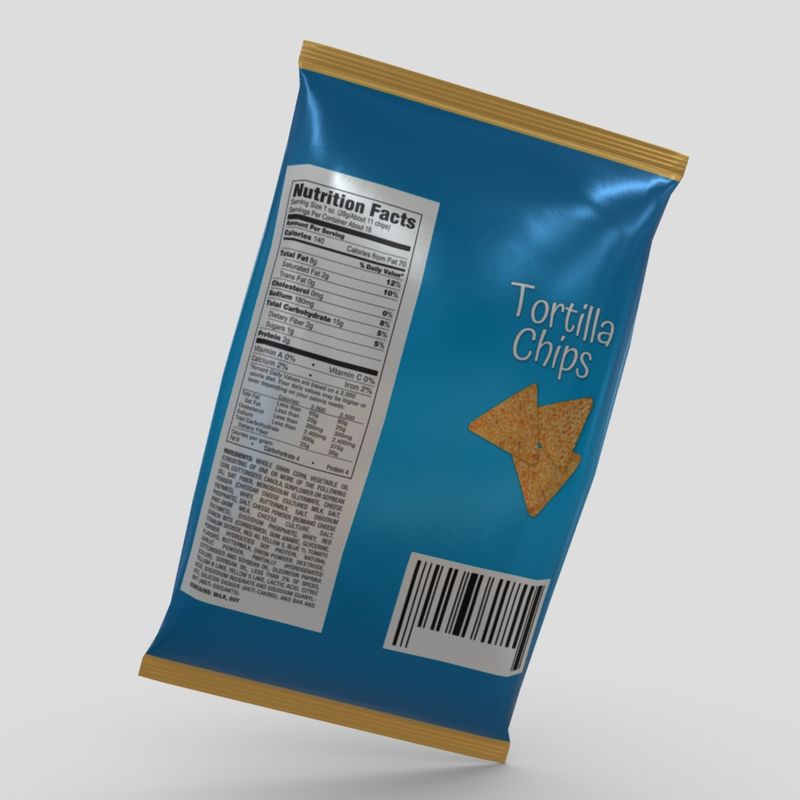 Tortilla Chips Bag - low poly PBR 3d model
