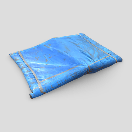 Folded Blue Tarp - low poly PBR 3d model