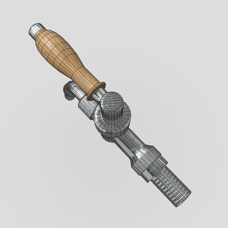 Beer Tap Faucet 3 - low poly PBR 3d model