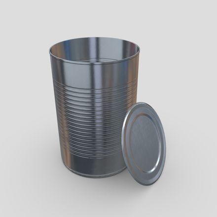 CC0 - Tin Can 4 Open - low poly PBR 3d model