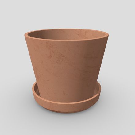 Plant Pot 2 - low poly PBR 3d model