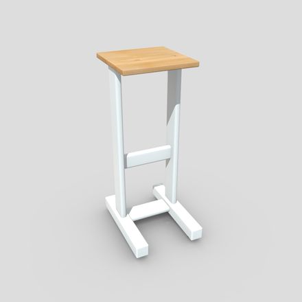 CC0 - Stool 11 - low poly PBR 3d model