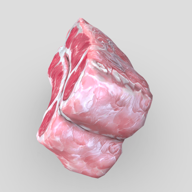 Raw Meat 3 - low poly PBR 3d model