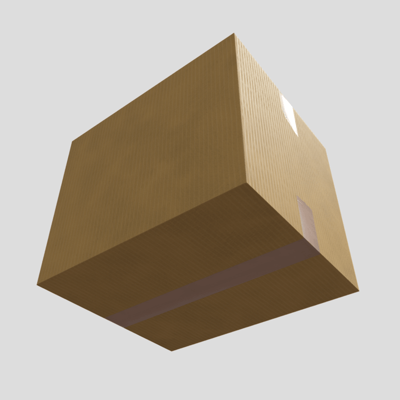 CC0 - Cardboard Box Closed - low poly PBR 3d model