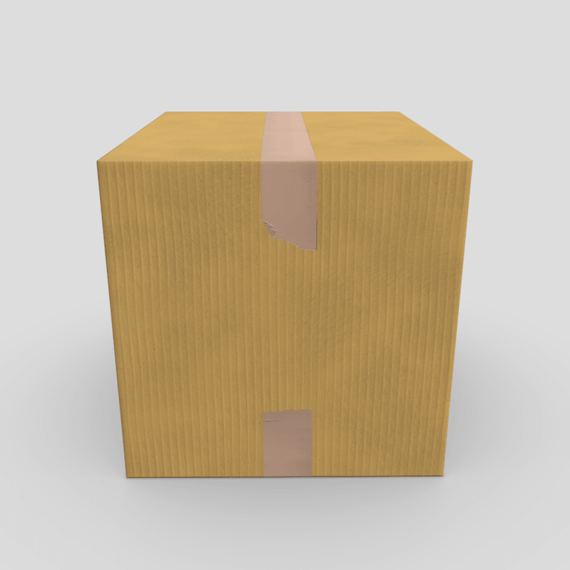 CC0 - Cardboard Box Closed - low poly PBR 3d model