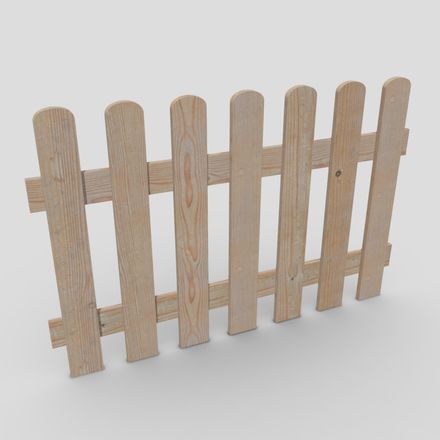 CC0 - Wood Fence - low poly PBR 3d model