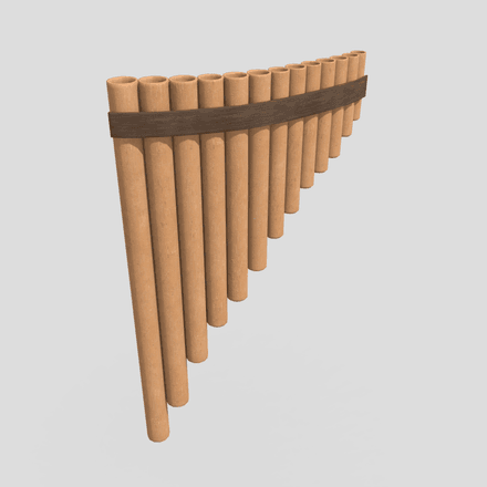 Panpipe - low poly PBR 3d model