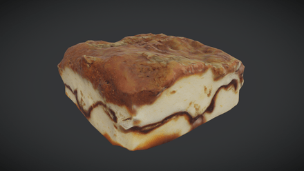 Crumb Cake Slice - low poly PBR 3d model