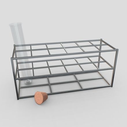 Test Tube Rack - low poly PBR 3d model