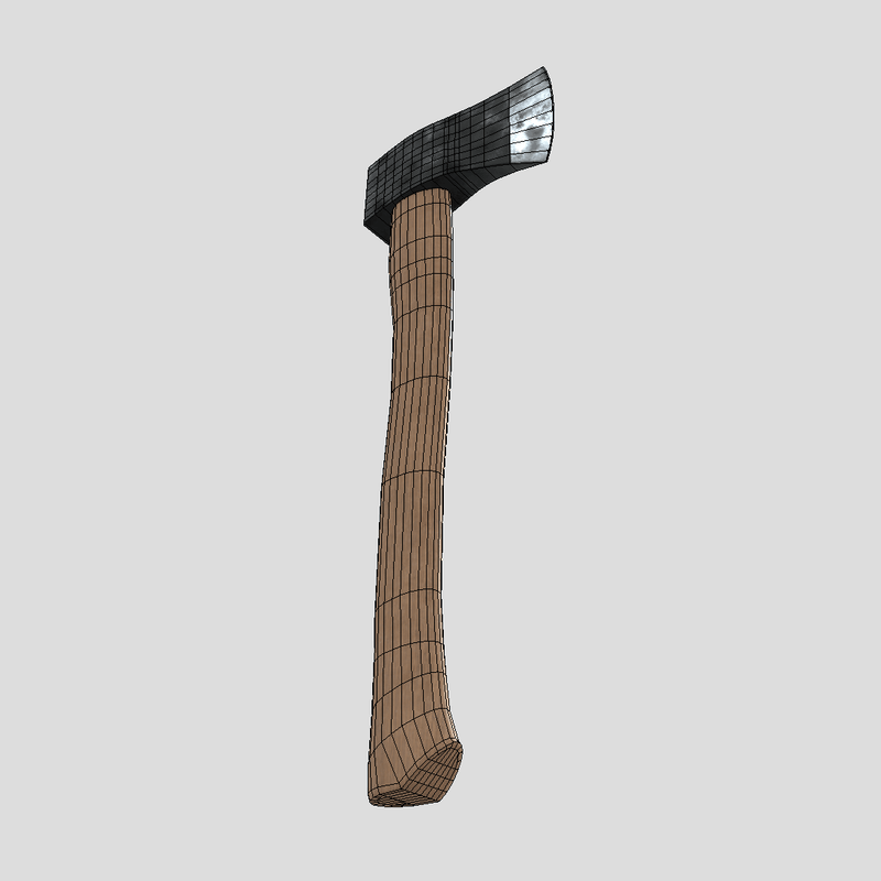 Hatchet 2 - low poly PBR 3d model