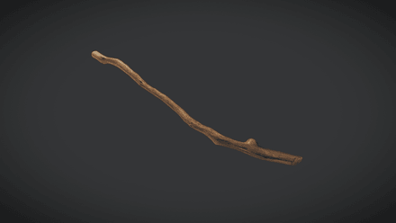 Wooden Stick 3 - low poly PBR 3d model