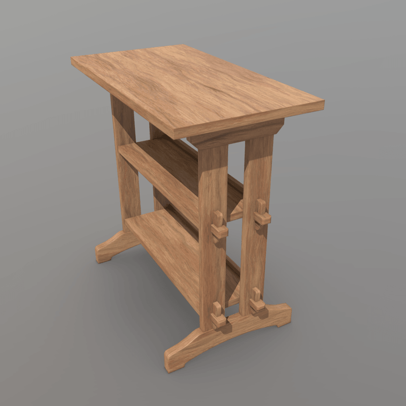 CC0 - Shelf - low poly PBR 3d model