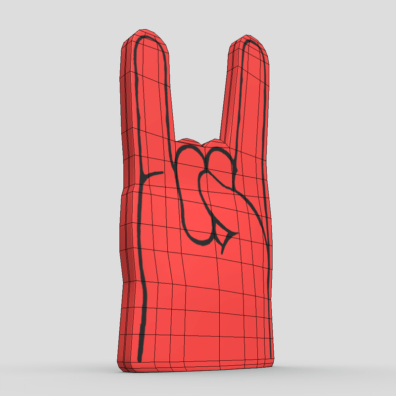 Foam Finger 3 - low poly PBR 3d model