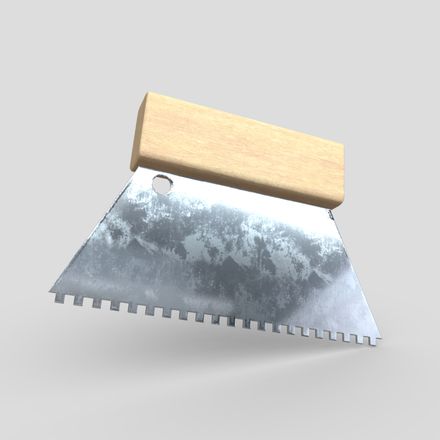 CC0 - Toothed Spatula - low poly PBR 3d model