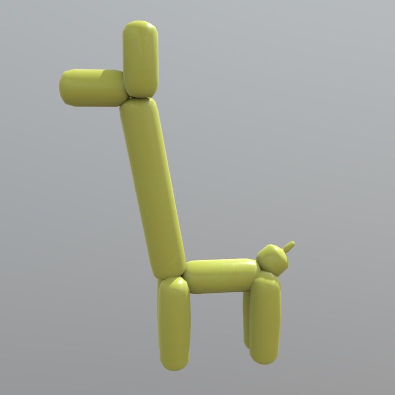 Balloon Giraffe - low poly PBR 3d model