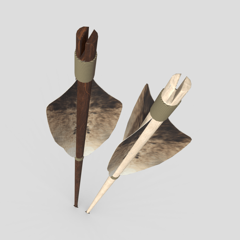 Wooden Arrow 1 - low poly PBR 3d model