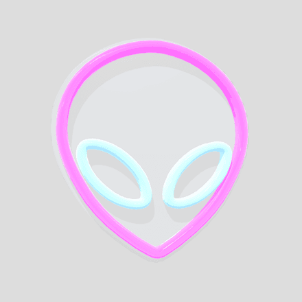 Neon Sign Alien - low poly PBR 3d model