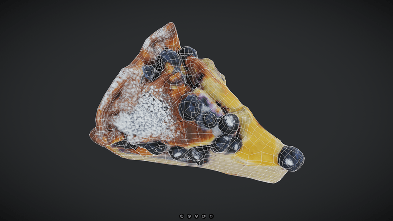 Fruit Cake Slice - low poly PBR 3d model