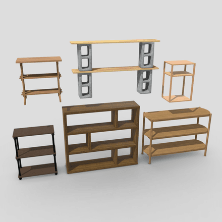 Shelf Pack - low poly PBR 3d model