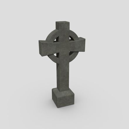 Tombstone Cross - low poly PBR 3d model