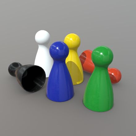 Board Game Pawns - low poly PBR 3d model