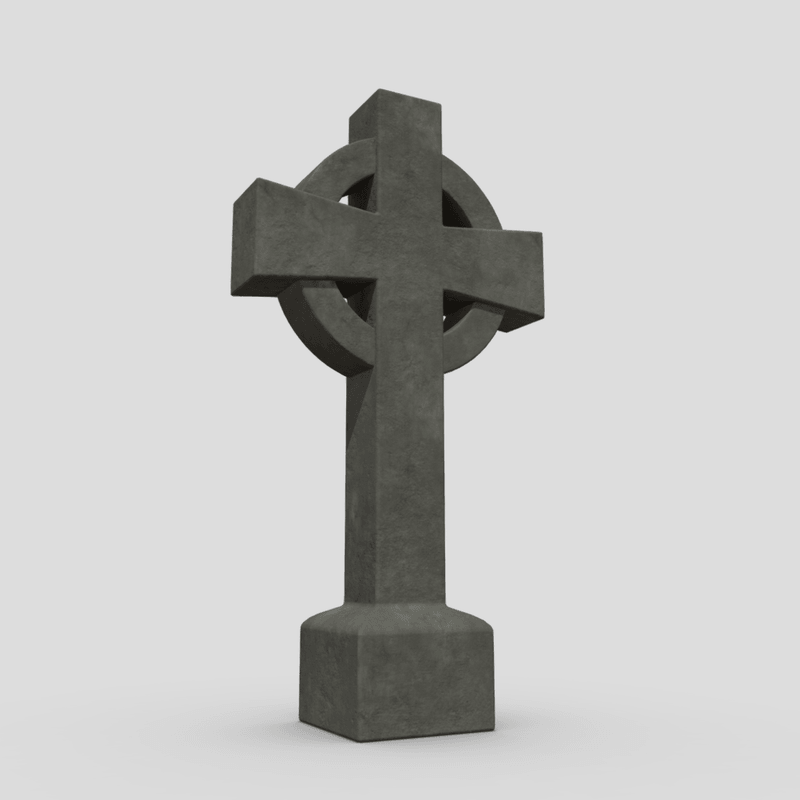 Tombstone Cross - low poly PBR 3d model