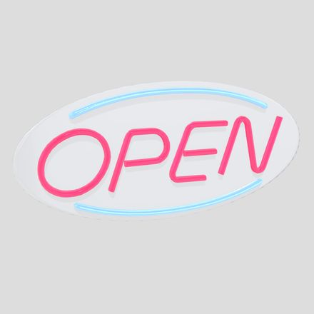 CC0 - Neon Sign Open - low poly PBR 3d model