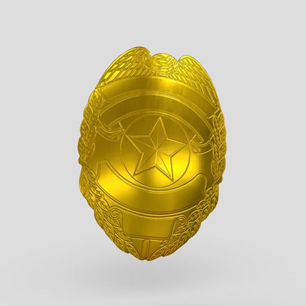 Police Badge 2 - low poly PBR 3d model