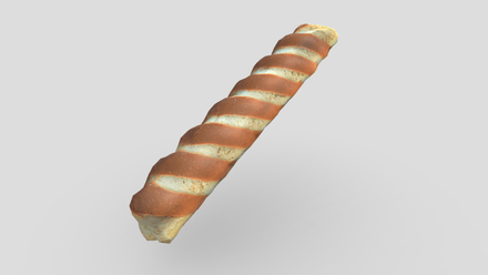 CC0 - Baguette - low poly PBR 3d model