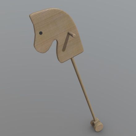 Horse on Stick - low poly PBR 3d model