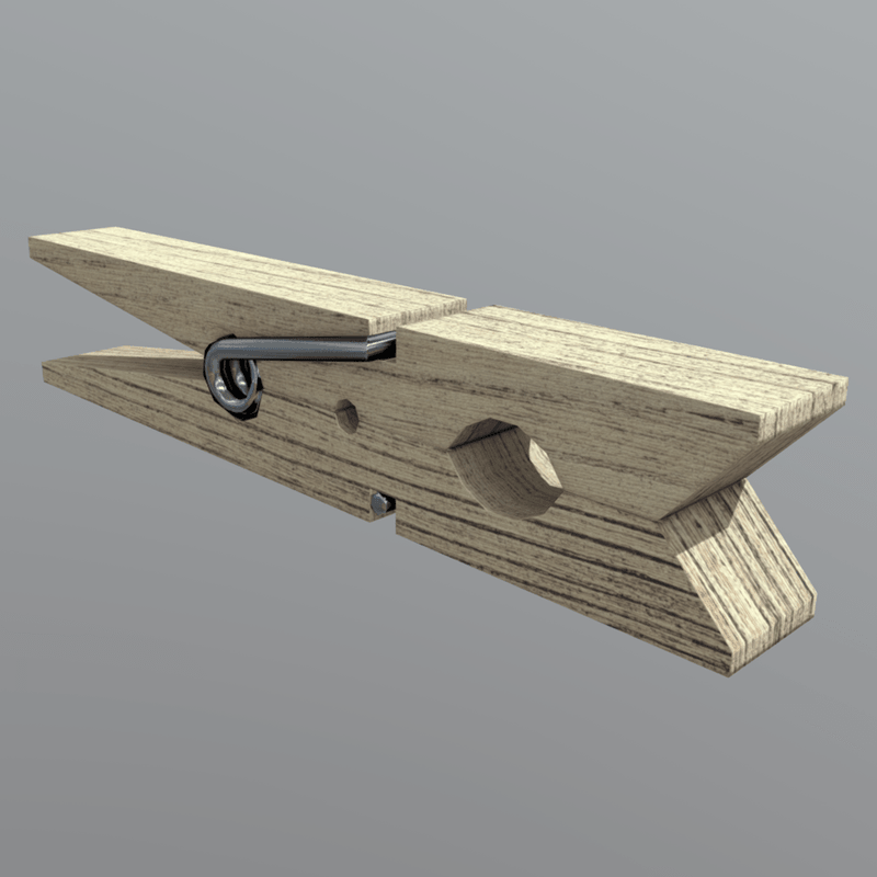 CC0 - Clothespin - low poly PBR 3d model