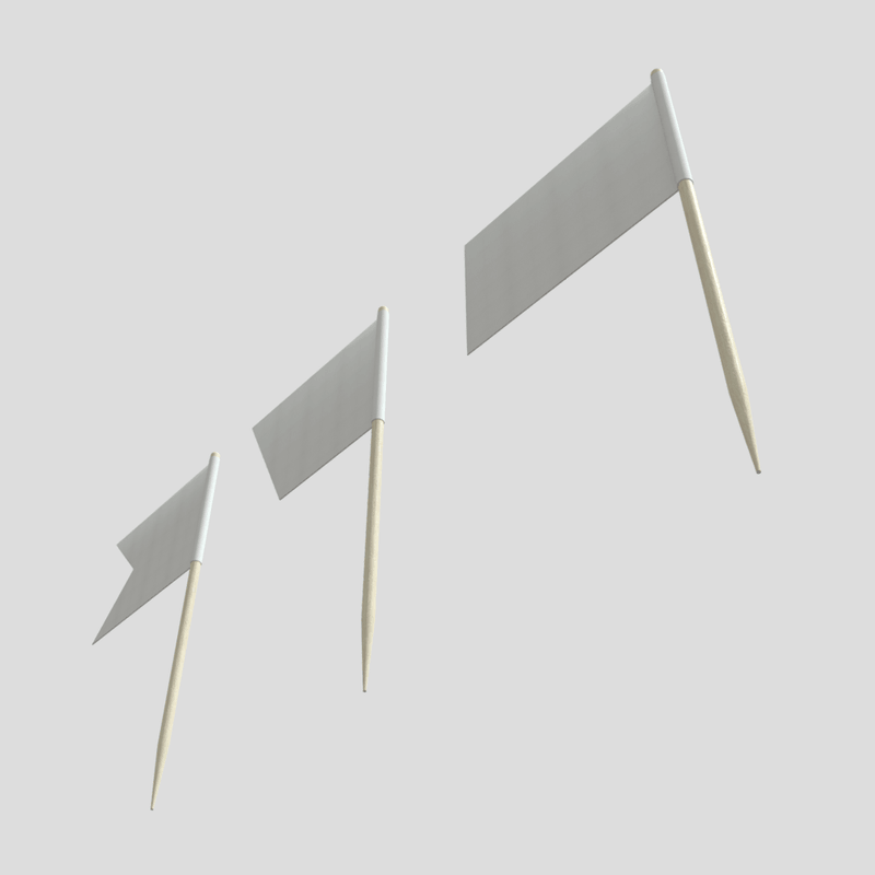 Tooth Pick Flags - low poly PBR 3d model