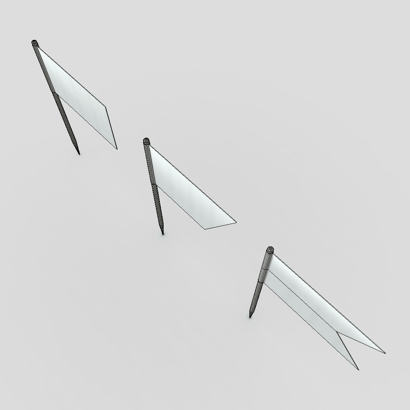Tooth Pick Flags - low poly PBR 3d model
