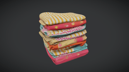 Blanket Stack 2 - low poly PBR 3d model