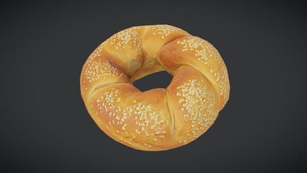 Sesame Bread Ring - low poly PBR 3d model