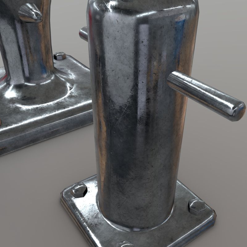Bollard Cleat - low poly PBR 3d model