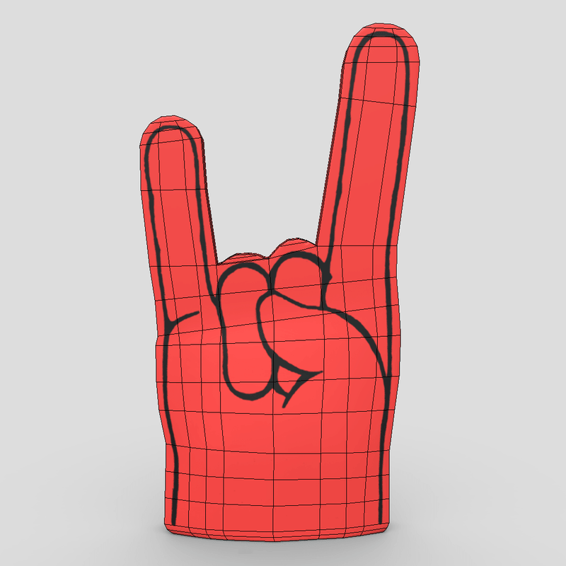 Foam Finger 3 - low poly PBR 3d model